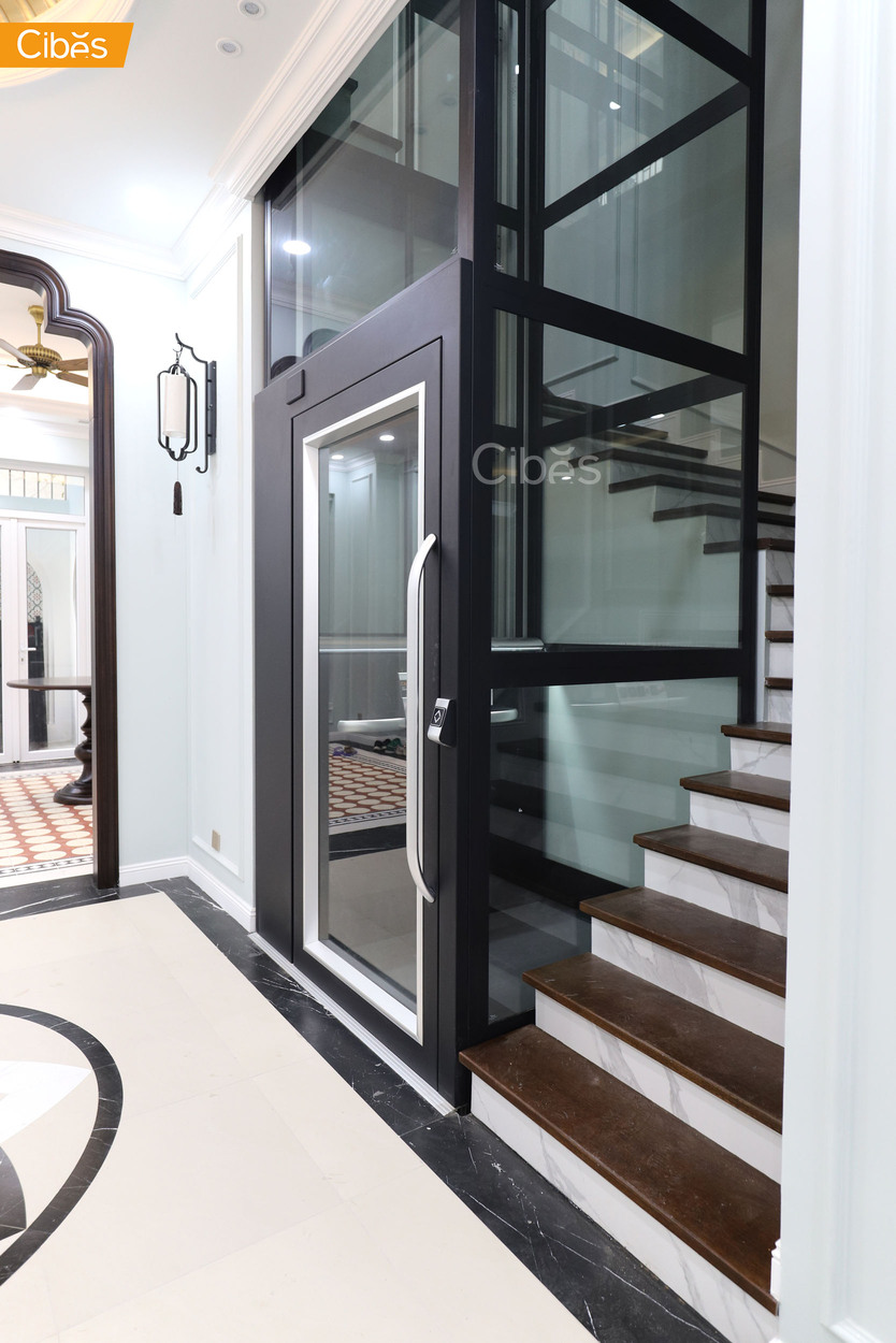 Tháng máy kính Cibes Uno lắp đặt tại KĐT FLC Đại Mỗ, Hà Nội